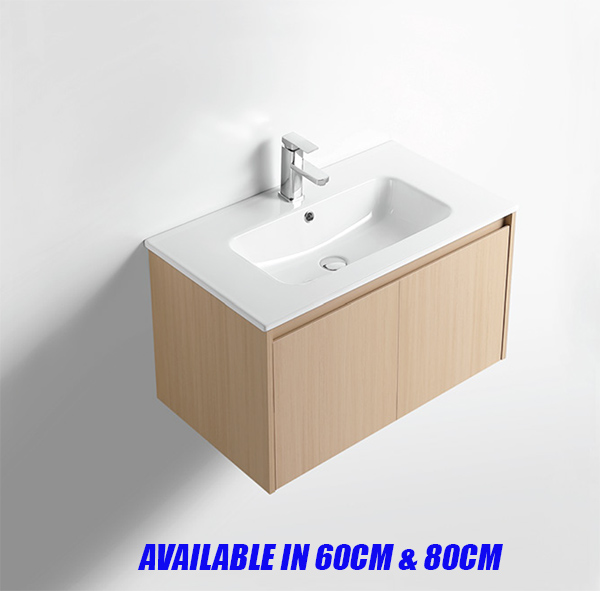 CUBI BASIN CABINET LIGHT OAK